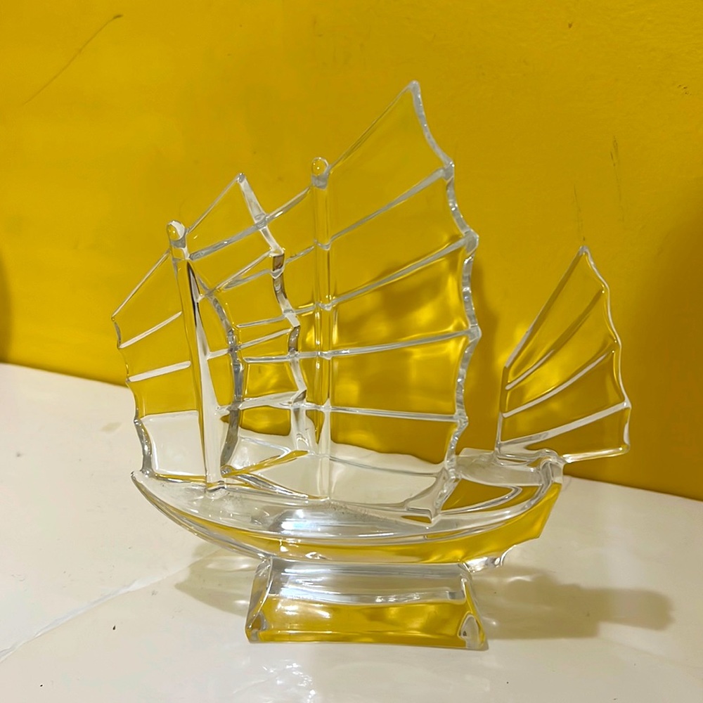 J.G. Durand Crystal sailboat
